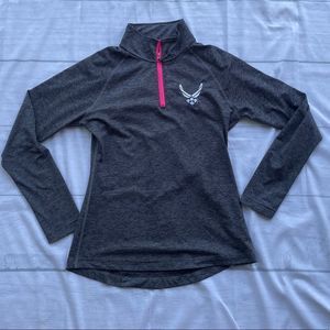 USAF Air Force 1/2 Zip Sweatshirt Size Medium Gray Like New
